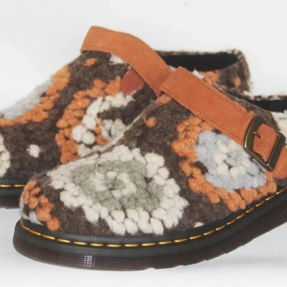 Dr. Martens Isham Crochet Wool Suede Mules men's Shoes Size11 New